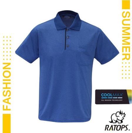 【瑞多仕-RATOPS】男款 COOLMAX 輕量透氣短袖POLO衫/DB1732 療癒藍光色/黑芽✿30E010